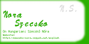 nora szecsko business card